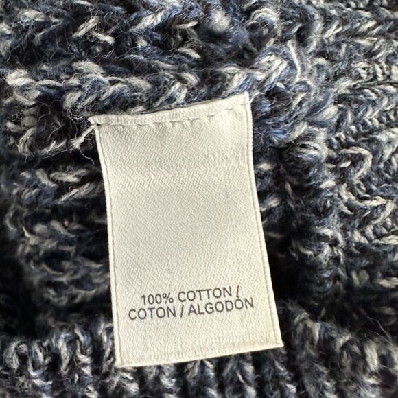 Victoria's Secret Sweater Womens M Blue Mock Neck Long Sleeve 100% Cotton Chunky - Picture 7 of 8